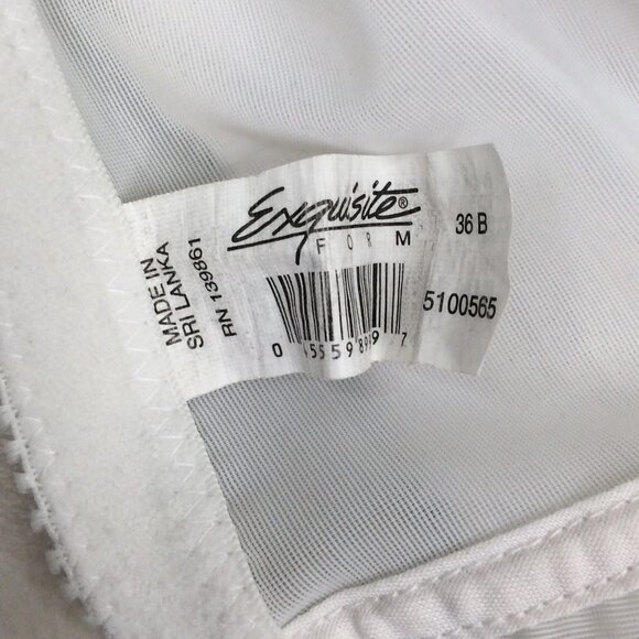 Exquisite Form FULLY® Front Close Wirefree Posture Bra with Lace 36B White - Picture 9 of 13